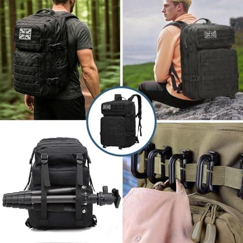 HANWELL 45L Military Tactical Backpack with 3 Flag Patches, Molle Army Bag — view 5