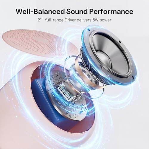 Bobtot Portable Bluetooth Speakers with Strap Mini Speaker, Pink — view 3