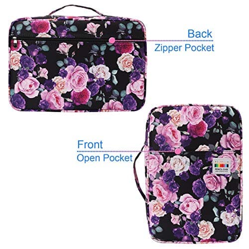 AYVANBER Large Pencil Case - 304 Slots, Colourful Pencil & Gel Pen Storage Bag, Suitcase for Students, Purple Pink Rose — view 3