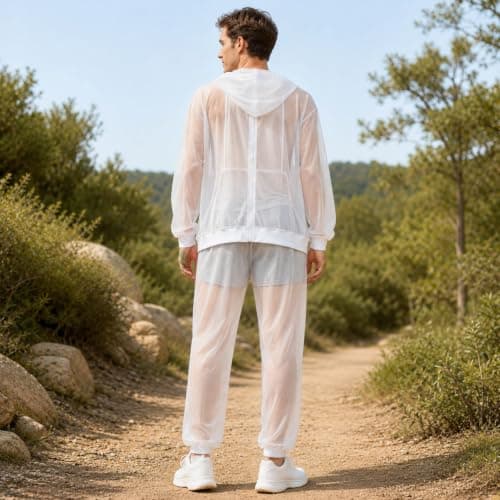 Mosquito Repellent Clothing Men Women with Zip Anti Mosquito Net Suit Mesh Insect Protection for Men and Women Jacket & Trousers Protection for Outdoor Activities such as Travel and Camping — view 4