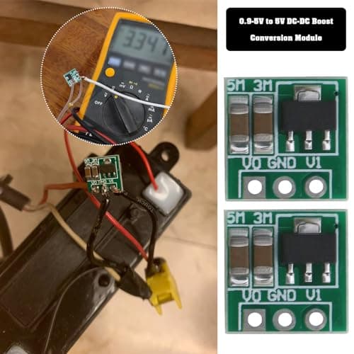 YINETTECH 10PCS 0.9-5V to 5V DC-DC Step-Up Power Module 1.5V 1.8V 2.5V 3V 3.3V 3.7V 4.2V to 5V Voltage Boost Converter Board 10.6x10.6x7.6mm Module Green — view 2
