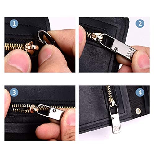 Zipper Pull Tab Replacement Metal Extension Handle Fixer Luggage Backpack Suitcase Button Spring Assortment — view 2