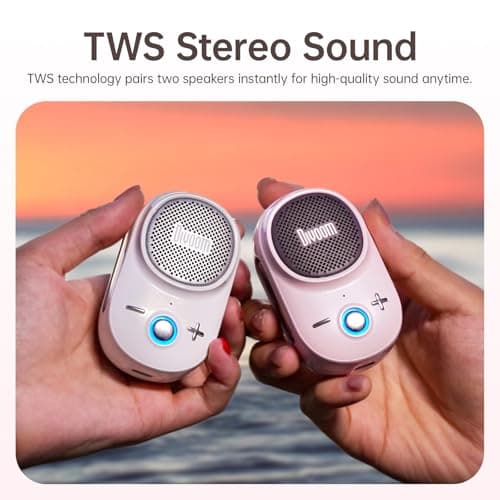 Divoom Itour-S Portable Mini Wearable Bluetooth Speaker, Big Audio and Punchy Bass,Clip-On Design, IP67 Waterproof and Dustproof,10 Hours Playtime,Outdoor Speaker for Home Travel Office (Pink) — view 6