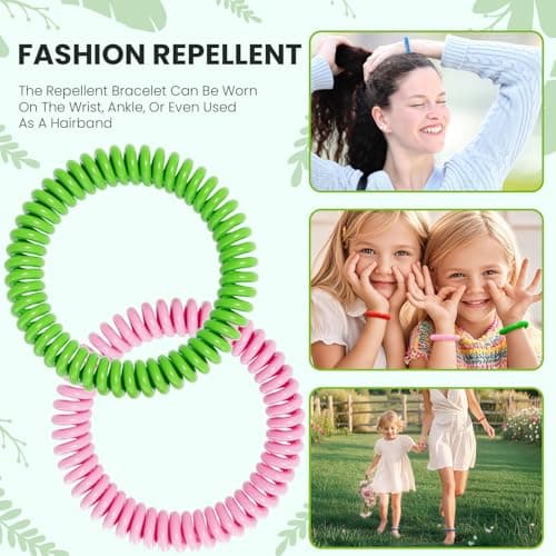 Asddage Mosquito Repellent Bracelet 24 Pack, DEET-Free, Natural Plant Oil — view 6