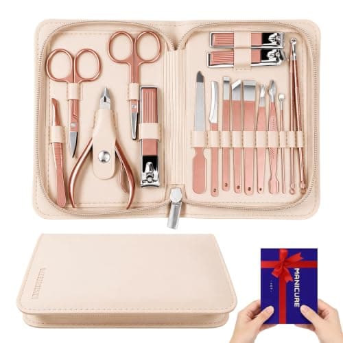 Wosyoodo 17 in 1 Manicure Set, Nail Clippers Set with Toenail Clippers