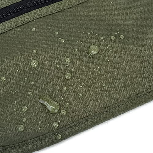 RFID Blocking Money Belt for Men Women, Slim Fanny Pack for Travel，Running,Conceal Waist Wallet for Passport Holder,Phone,Cash(Dark Olive Green) — view 6
