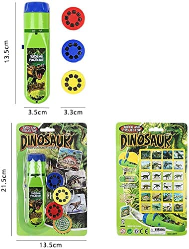Georgie Porgy Children Projector Toys Educational Science Set Wall Ceiling Tent Torch Flashlight for Kids Gifts for Boys Girls (Dinosaur + Animal) — view 3
