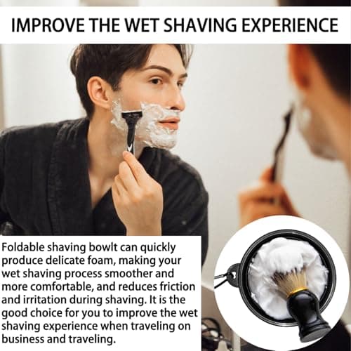 Shaving Bowl,Foldable Travel Shaving Bowl for Shave Cream, Silicone Shaving Cup for Wet Shaving for Men — view 4
