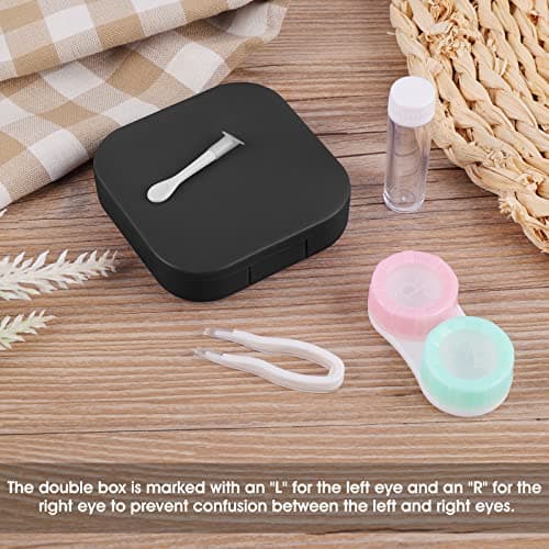 Sibba Contact Lens Cases with Mirror, Contact Lens Holder Mini Box Container, Portable Contact Lens Soaking Case with L and R Caps for Travel — view 4