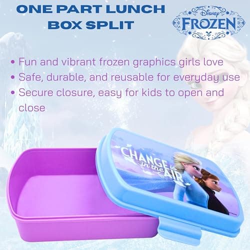 SRV Hub Kids Frozen Lunchbox Reusable Sandwich Box BPA-Free Plastic Leak Proof Snack Box Kid Food Storage Containers Back to School Picnic Camping Sports Travel Snacks Gifts 3+ Years – 16cm — view 3