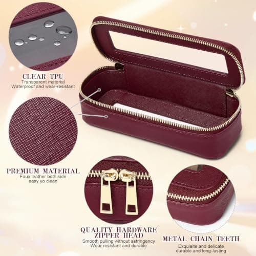 LOFOWN Makeup Brush Bag (Burgundy, SLIM) — view 6
