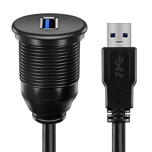 OBSTORM USB 3.0 AUX Flush Mount Car Mount Extension Cable, 1 meter — view 4