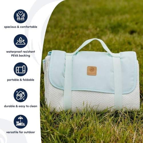 Whitesands Premium Insultated Tote Cool Bag Including Picnic Blanket, Portable Foldable 150 x 135cm Rug, 14L Picnic Basket, Keeps Food Fresh & Cool for 6 Hours — view 3