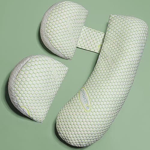 Lighterday U Shaped Pregnancy Pillow for Sleeping,Adjustable Wedge Maternity Pillow,Detachable Maternity Pillow for Pregnant Women,Body Support Pillow for Back,HIPS,Legs (Upgraded Green)