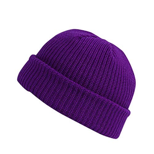 Solid Hat Casual Warm Unisex Thick Hat Knitted All- Fashion Color Winter Baseball Caps Lace Baseball Cap (Purple, One Size)