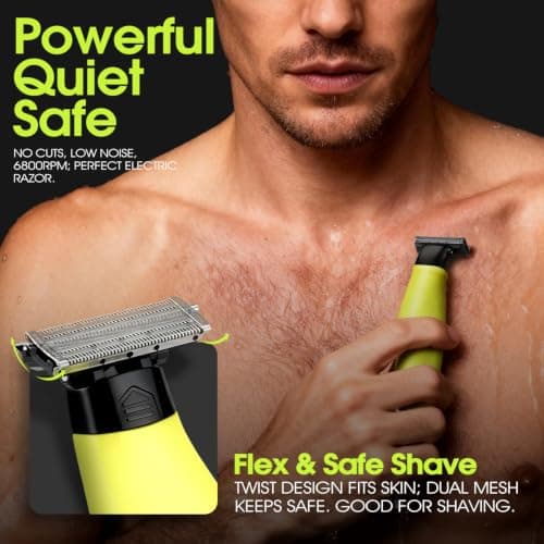 DSP Electric Beard Trimmer and Shaver, Face and Body Hair Trimmer for Men, Travel-Lock, Low-Noise, Electric Razor for Teen Boys, Facial Trimmer for Men, Waterproof — view 2