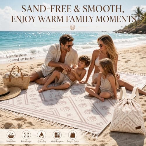 2-in-1 Beach Towel Bag, Summer Convertible Drawstring Beach Towel Backpack — view 3