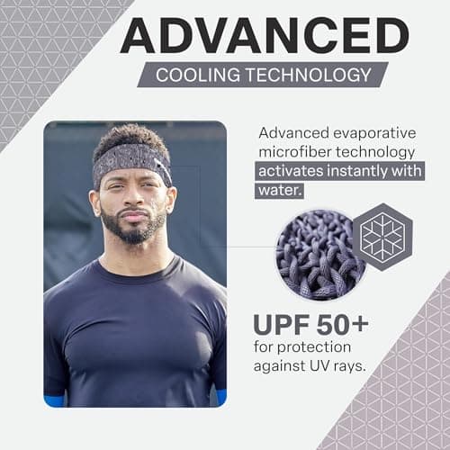 Cold Factor Cooling Headband for Women Men UPF 50+ Advanced Evaporative Comfort Instant Cooling Sweatband for Outdoor Sports Fitness Yoga Hiking Running 3 Pack Camouflage — view 3
