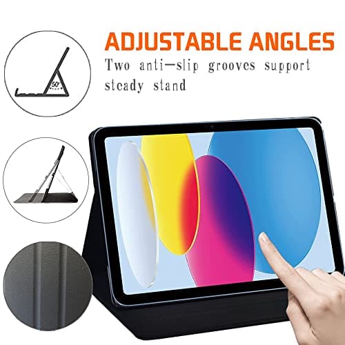 FINDING CASE iPad 10th Generation 2022 10.9 Inch Case, Slim Hard Back Cover with Smart Stand, Unisex Adults Everyday Use, Travel, Multimedia Consumption — view 4