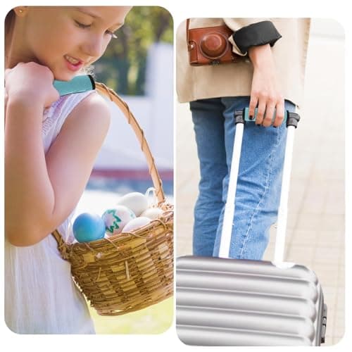 2 Pack Luggage Handle Wraps for Suitcase Bright Color Luggage Handle Covers Suitcase Tags identifiers Travel Accessories for Airplane/Flying (Sky Blue) — view 6