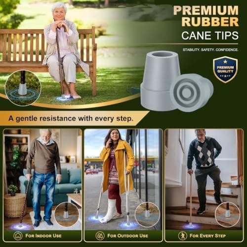 supregear Rubber Ferrules (4-Pack), 22mm Replacement Rubber End Caps for Walking Cane & Sticks Foot Pad Accessory — view 6