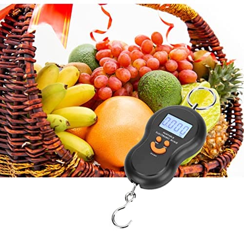 HalyCare Hanging Electronic Travel Scale, Gourd Compact Portable Backlit Luggage Hanging Hook Scale with LCD Display (Yellow) — view 3