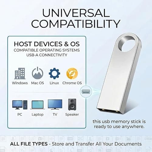 10 Pack 4GB Silver Metal USB Flash Drive, Thumb Drive, USB 2.0, Waterproof — view 3