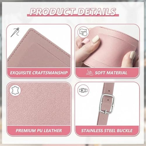ZIOYANE 4Pcs Luggage Tags, Suitcase Tags Leather Baggage Labels with Adjustable Buckle Strap & Privacy Cover Luggage Tag for Air Travel & Business Trips (4 Colours) — view 4