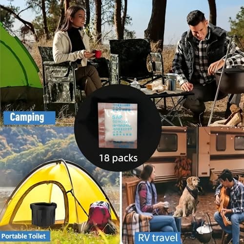 18PCS Portable Toilet for Camping & Travel,Fast-Acting Toilet Gel with Absorbent Crystals & Powder,Emergency Mini T/oilet Solution for Outdoor,Car,Survival Kits and Odour Control,T/oilet Bags — view 6