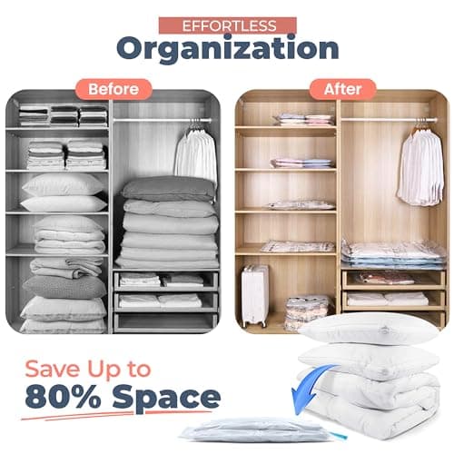Space Saver Vacuum Storage Bags - Jumbo Clothes & Bedding Vacuum Packs (6 Pack) with Pump — view 5