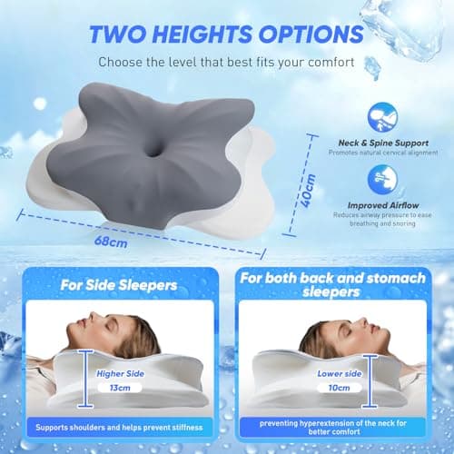 Veladia Orthopaedic Pillow for Neck Pain, Ergonomic Cervical Memory Foam Pillow for Side and Back Sleepers,Butterfly Contour Neck Support Pillow for Sleeping — view 2