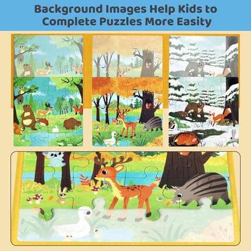 SOLTIRA Magnetic Jigsaw Puzzles for Kids 3-5,(3*20PCS),Spring/Autumn/Winter — view 2