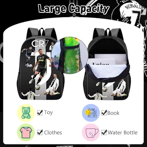 yumcute Football9 Backpack Kindergarten Girls Boys, Kids Football Star School Bag for Aged 3-12 Years, Children Rucksack, Boys Girls Casual Travel Bag36cm x 24cm x 11cm Toddler Schoolbag for Kids — view 4