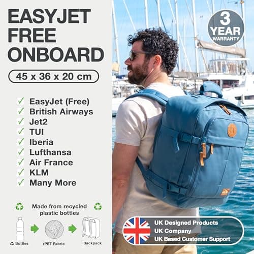 CabinMax Easyjet Cabin Bag 45x36x20 Underseat Cabin Bags & Travel Backpack — view 5