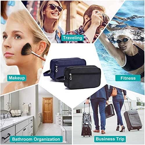 FITDON Portable Travel Toiletry Bag, Waterproof Dopp Kit Shaving Bag for Men, Blue — view 5