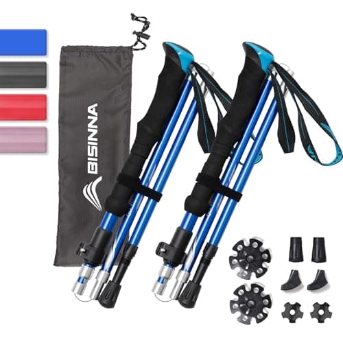 BISINNA Trekking Poles- 2pc/set Folding Aluminum Walking Sticks