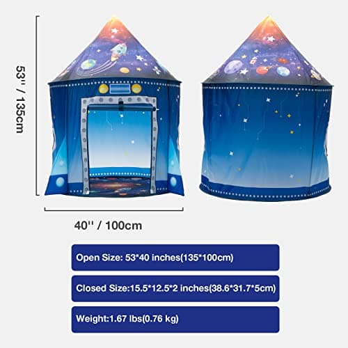 WillingHeart Rocket Ship Play Tent for Kids Boy Girl — view 5