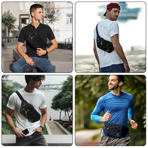 Meng Jiaran Bum Bag for Men Women Black Fanny Pack Running Belt — view 6