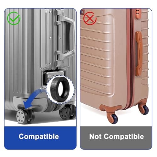 Peaflew 8 Pcs Suitcase Wheel Protectors, Enduring Silicone Luggage Wheel Protectors for 2-2.7'' Wheels, Anti-Noise Suitcase Wheels Covers Protectors for Carry On/Travel Suitcase Wheel (Black) — view 5