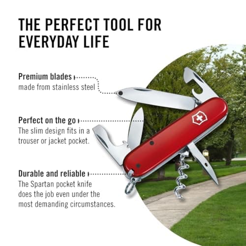 Victorinox Swiss Army Knife Spartan Pocket Knife, 12 Functions, Red — view 5