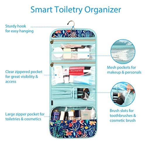 FINPAC Portable Toiletry Travel Wash Bag, Large Hanging Makeup Organiser — view 5