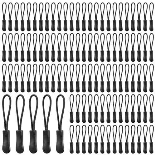 100PCS Zipper Pull Cord Ends Extender, Zipper Pulls Replacement,