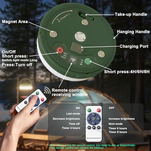 Retractable Camping String Lights 10m: 20s Wind-Up Tangle-Free Warm White — view 5