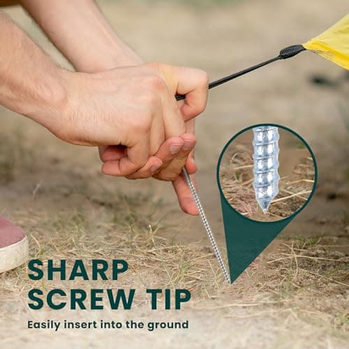 Green Haven Tent Pegs Metal Heavy Duty | Hard Ground Screw Pegs, 20 Pack — view 4
