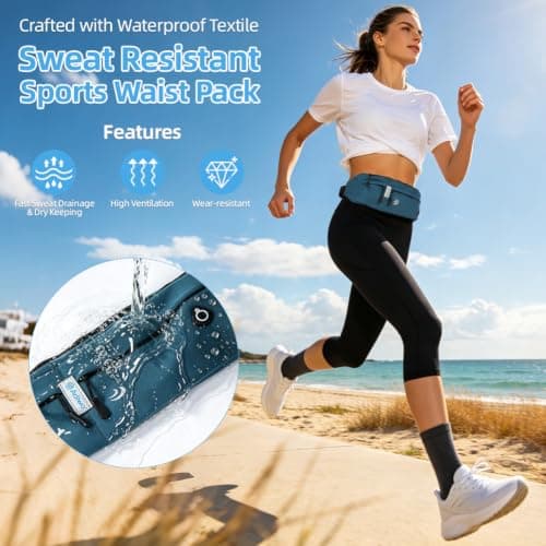 Adiwo Running Belt, Lightweight Running Waist Belt, Lightweight Waist Pack — view 5