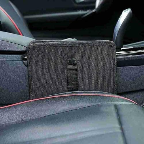 Auto Cabin Waste Container with Quick Release Buckle Storage Foldable Car Trash Can for Family Travel Car Organizer Trash Bag — view 3