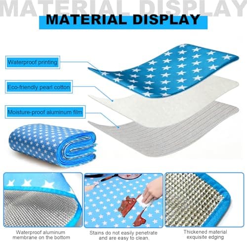 Single Camping Mat 90x200cm, Insulated Sleeping Pad & Waterproof Picnic Blanket |Lightweight Folding Festival Groundsheet & Damp-Proof Tent Carpet for Solo Hiking, Dormitory — view 5