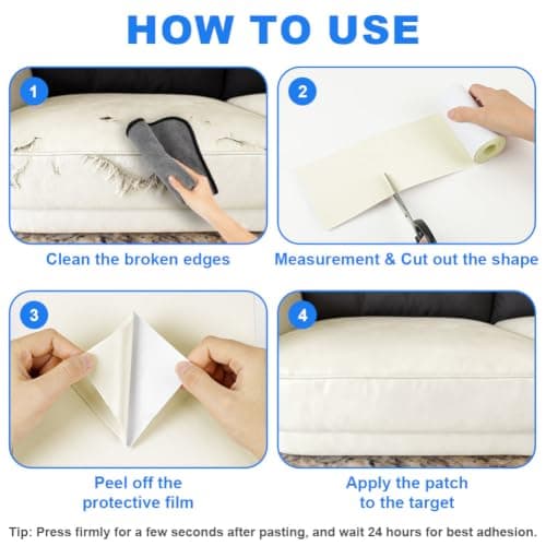 ANOMM Canvas Repair Patch, 10x200cm Self-Adhesive Fabric Patch, Lvory White — view 4