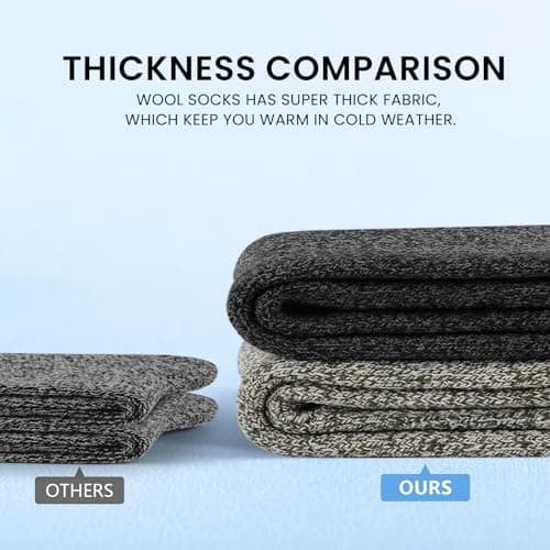 SIMIYA Mens Wool Socks 5 Pairs Winter Thermal Thick Socks — view 5