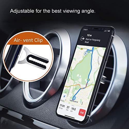 JEEZAO 2pcs New Multipurpose Smartphone Finger Ring Bracket, 360° Rotatable,Car Phone Holder, Air Vent Mobile Phone Mount (Black + red) — view 5